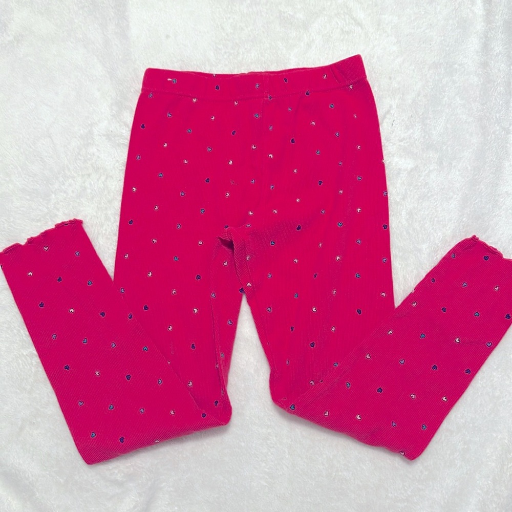 Girls Pink Leggings with hearts